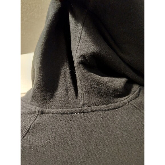 Levi’s Black Hoodie Sweatshirt Women's Medium Red Batwing Logo Graphic Printed - Picture 7 of 11